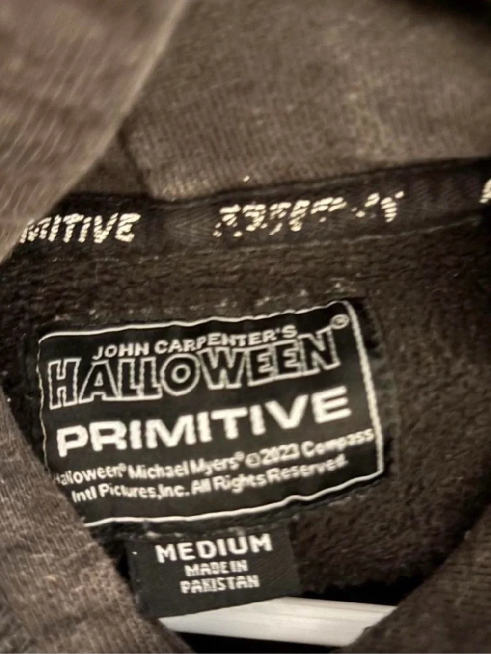 Primitive Black Hoodie with White Halloween Graphic